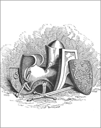 Henry V's helmet, shield and saddle 